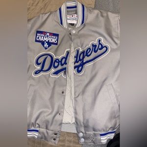 Dodgers 7x Champions Gray Jacket | Men's Collection | Newyork Leather Company