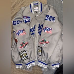 Dodgers 7x Champions Gray Jacket | Men's Collection | Newyork Leather Company