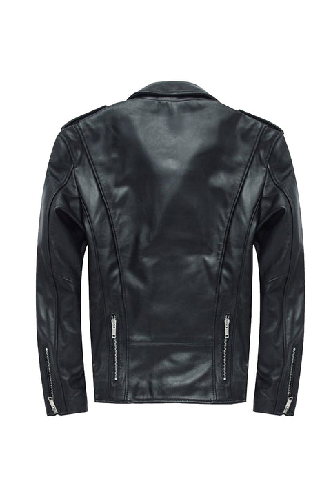 Apollo Black Leather Biker Jacket