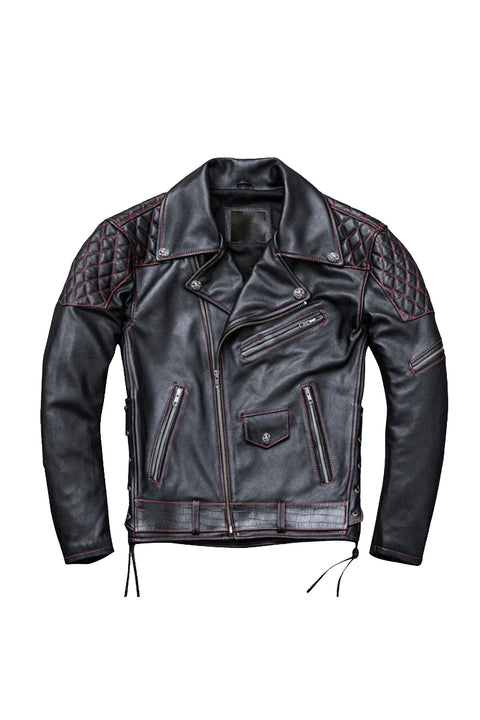 Lionheart Black Leather Biker Jacket