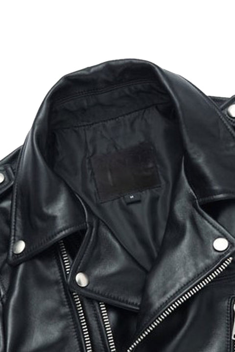 Apollo Black Leather Biker Jacket