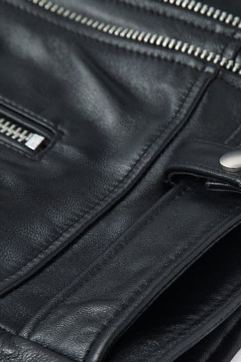 Apollo Black Leather Biker Jacket