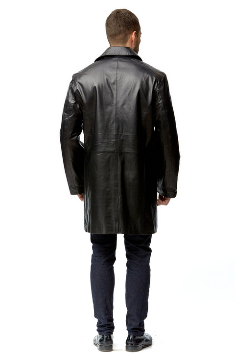 New Zealand Black Leather Long Coat