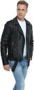 Leather Jackets for Men, Faux Bomber Jacket Men Motorcycle Lapel Asymmetric Zip-Up Blet Slim Fit Biker Coat
