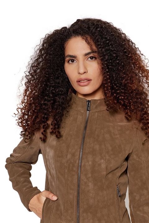 Rebella Brown Suede Biker Jacket