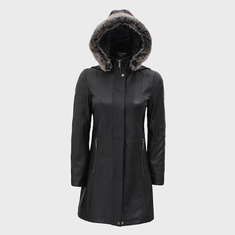 Jean-Hooded-Black-Long-Fur-Collar-Leather-Coat-Womens