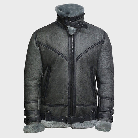 Dark-Grey-WWII-Genuine-Sheepskin-Leather-Jacket-for-Men