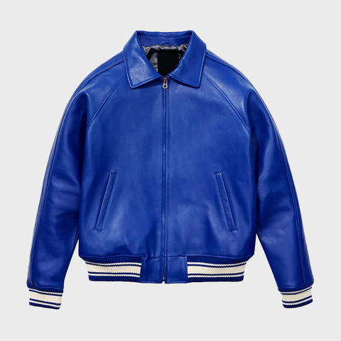 men-icon-mazarine-blue-leather-varsity-jacket