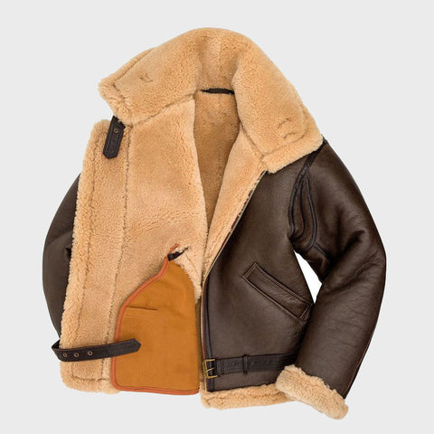 Mens-R.A.F-Sheepskin-Bomber-Jacket