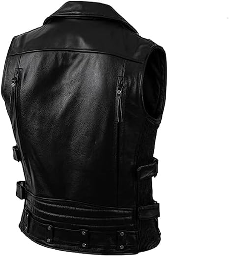 Men’s Vintage Negan Biker Riding sleeveless Motorcycle Leather Vest