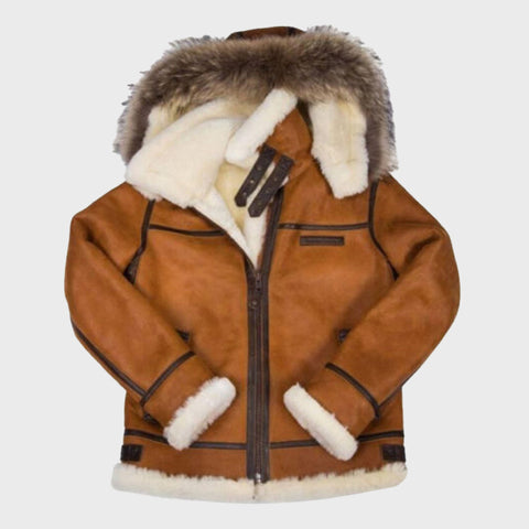 Mens-B3-RAF-Flight-Bomber-Aviator-Real-Sheepskin-Shearling-Leather-Jacket