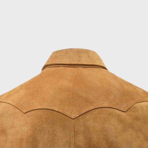 Mens-Brown-Shirt-Jacket-Suede-Leather