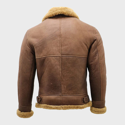 Mens-Brown-WW2-Shearling-Sheepskin-Leather-Bomber-Flying-Aviator-Jacket