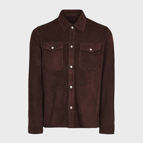 Mens-Dark-Brown-Suede-Leather-Over-shirt