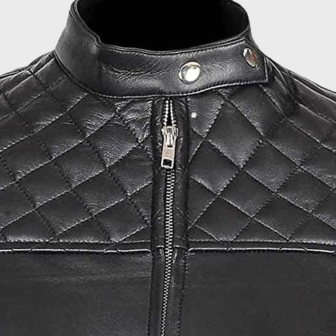 Quilted-Cafe-Racer-Leather-Jacket-Womens-Black