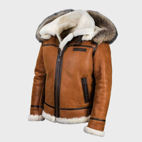 RAF-Flight-Bomber-Aviator-B3-Mens-Real-Sheepskin-Shearling-Leather-Jacket