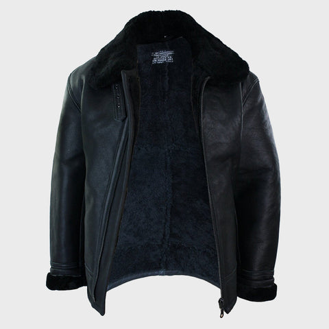 Real-Leather-Shearling-Sheepskin-Original-B3-Flying-Pilot-Jacket-Mens