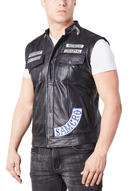 Sons of Anarchy Motorcycle Racing PU Leather Vest