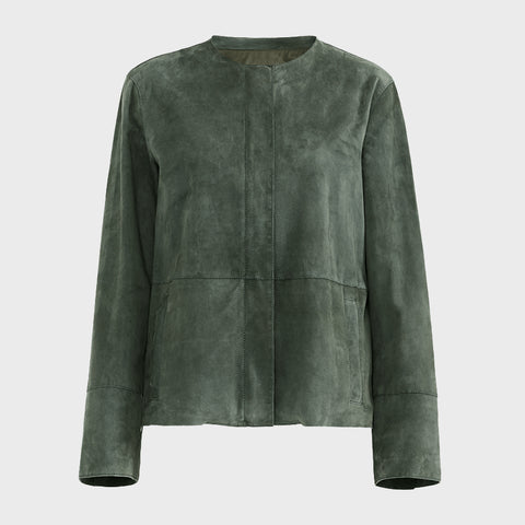 Womens-Green-Suede-Leather-Jacket