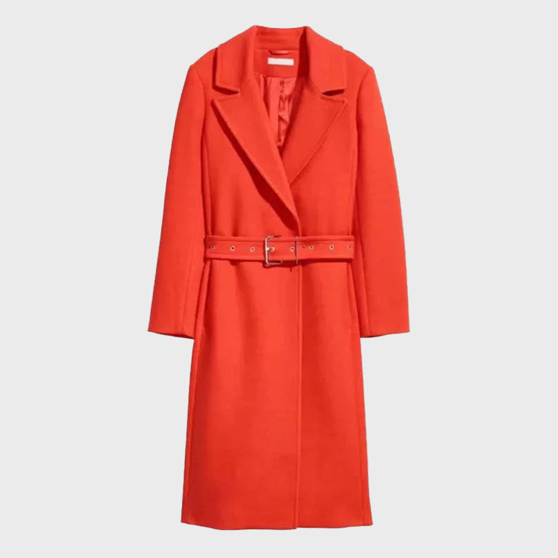 Orange wool coat hotsell