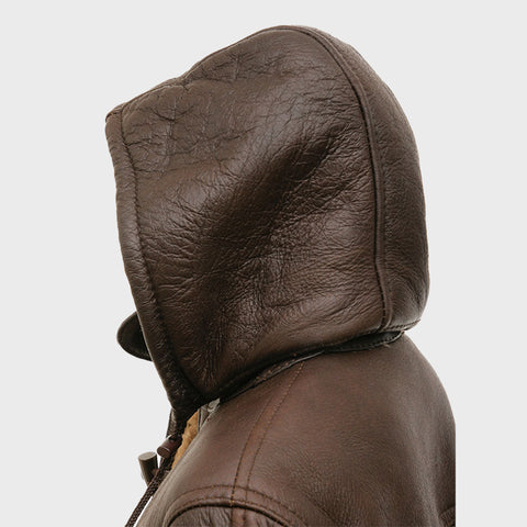 Womens-Sheepskin-Duffle-Coat-in-Brown-with-Hood