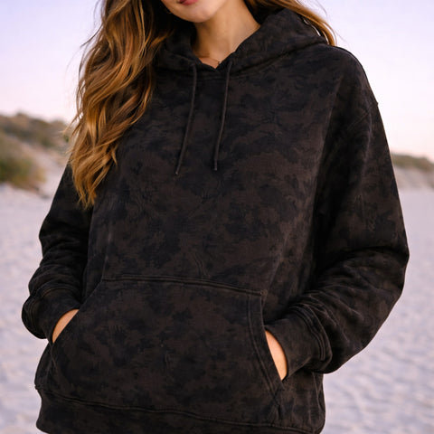 Womens Maple Leaf Camo Fleece Hoodie