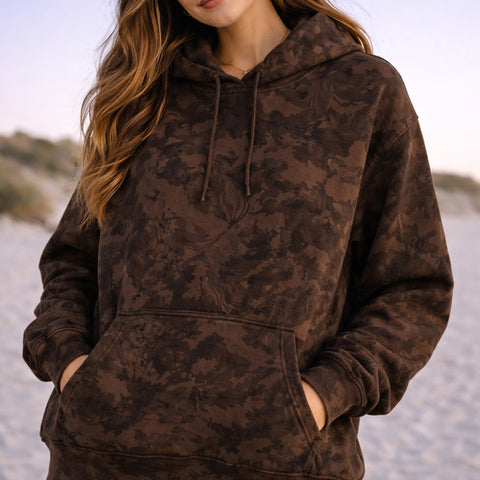 Womens Maple Leaf Camo Fleece Hoodie