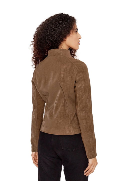 Rebella Brown Suede Biker Jacket