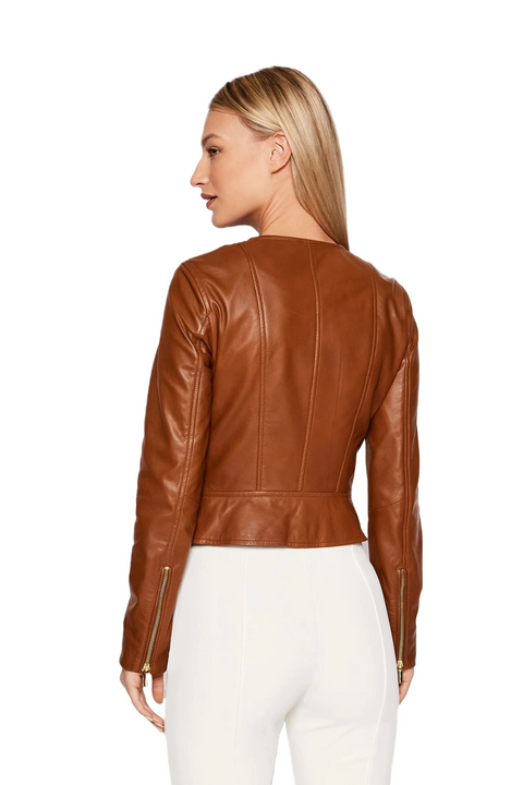 Zenna Brown Sheepskin Leather Jacket