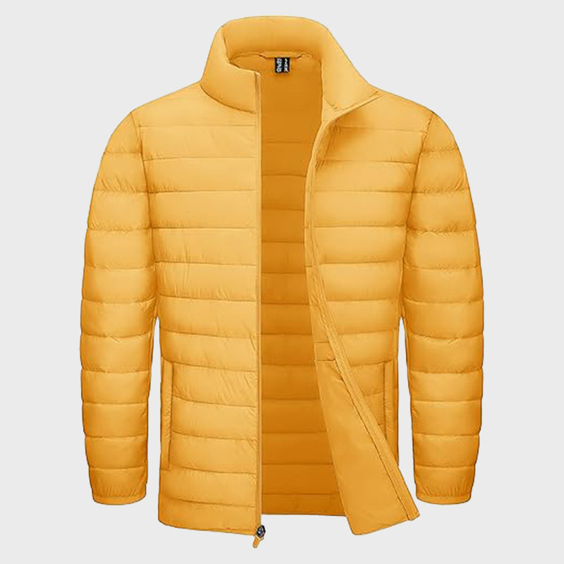 Men s Insulated Yellow Puffer Jacket New York Leather Company