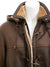 Women's Brown Sheepskin Duffle Coat With Hood