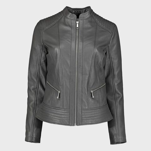 womens-charcoal-grey-leather-biker-jacket