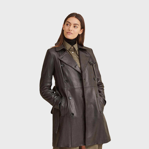 womens-double-breasted-belted-leather-trench-coat