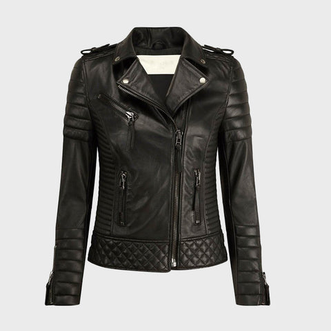 womens-kay-michales-black-biker-leather-jacket