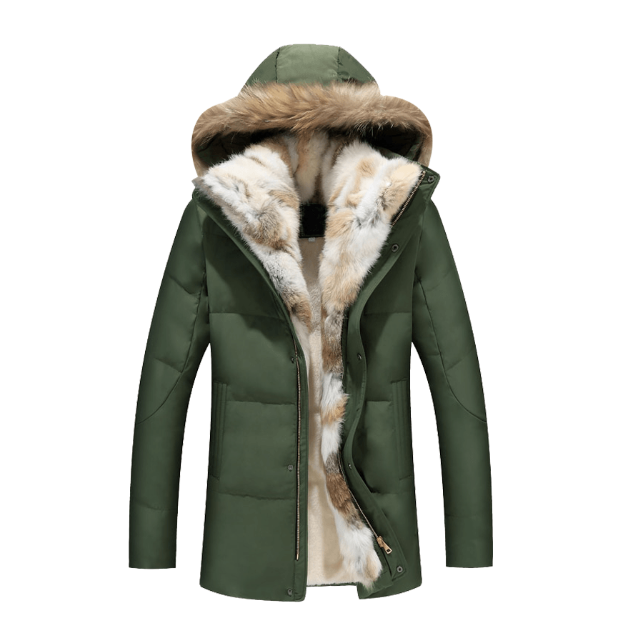 Women's Fur Hooded Warm Duck Feather Coat | Newyork Leather Company