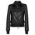 Women's Shirt Style Collar Bomber Leather Jacket
