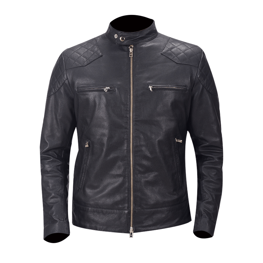 Men's Gatsby Black Leather Biker Jacket | NLC Jackets | Newyork Leather ...