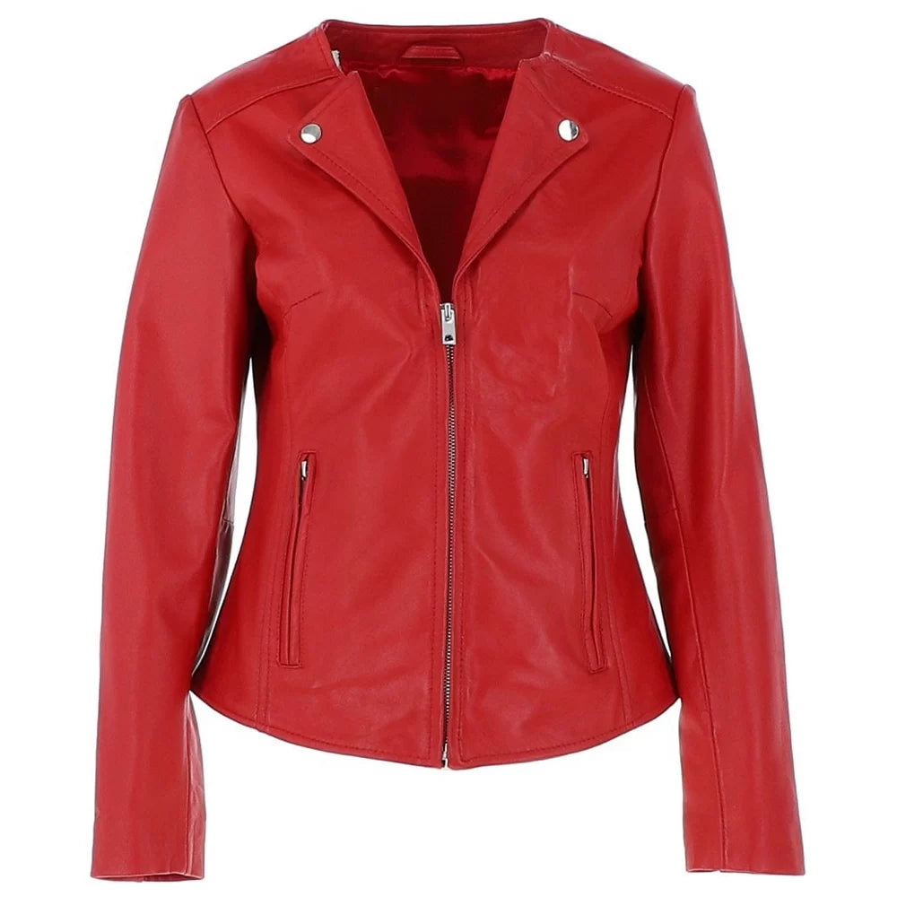 Women's Red Leather Jacket | New York Leather Company