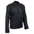 Men's Black Leather With Vertical Stitching On Front Jacket