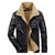 Men’s Winter Collar Single Breasted Sherpa Lined Leather Jacket