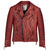 Men's Red Waxed MotorCycle Leather Jacket