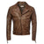 Men's Brown Quilted Motorcycle Leather Jacket
