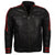 Mens Cafe Racer Red Black Leather Jacket