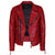 Men's Red Quilted Biker Leather Jacket