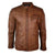 Men's Slim fit Brown Padded Leather Jacket