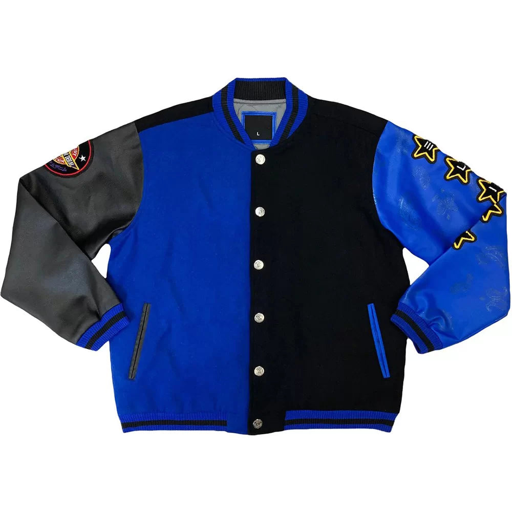 Men’s Blue Varsity Jacket New York Leather Company