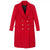 Women's Red Double Breasted Coat With Golden Buttons