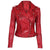 Red Leather Biker Jacket  13482 zoom 1