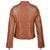 Women's Tan Biker Style Leather Jacket
