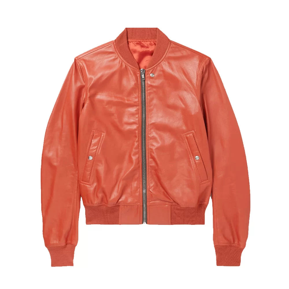 Women s Vintage Style Leather Bomber Jacket Newyork Leather Company